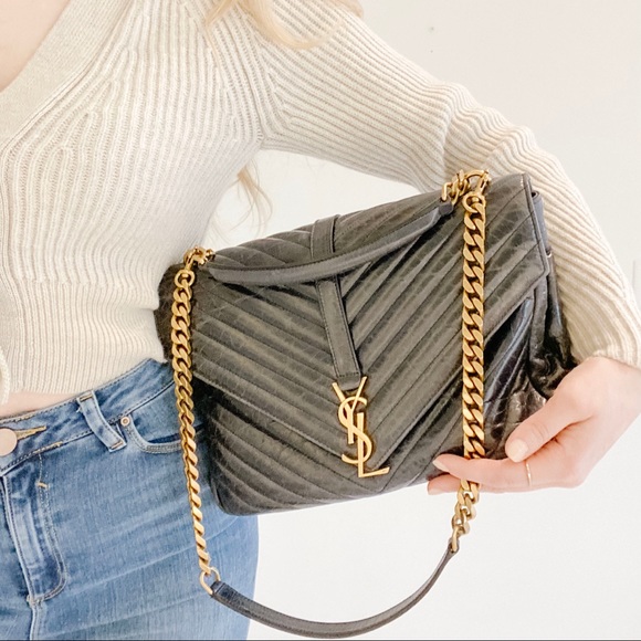 Yves Saint Laurent Handbags - YSL Large College distressed Navy